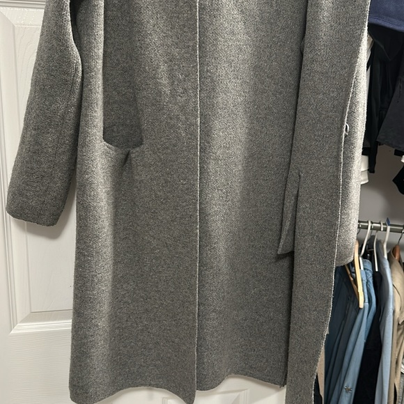 Oversized Grey long coat sz M - Picture 2 of 5